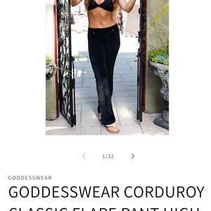 Goddess Navy Ribbed Corduroy Pants